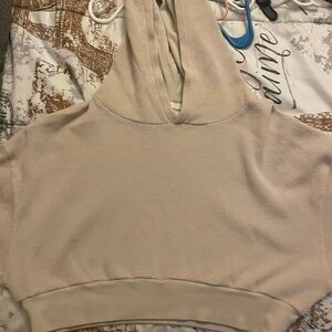 New Talentless Waffle-Knit Cropped Hoodie Size Medium